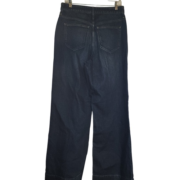 J. Crew 96 Curvy Denim Trouser Jeans Dark Wash Size 29 Wide Leg Barrel - Picture 2 of 6